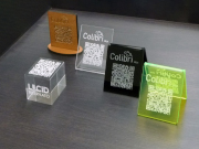 QR-code in plexiglass metacrilato